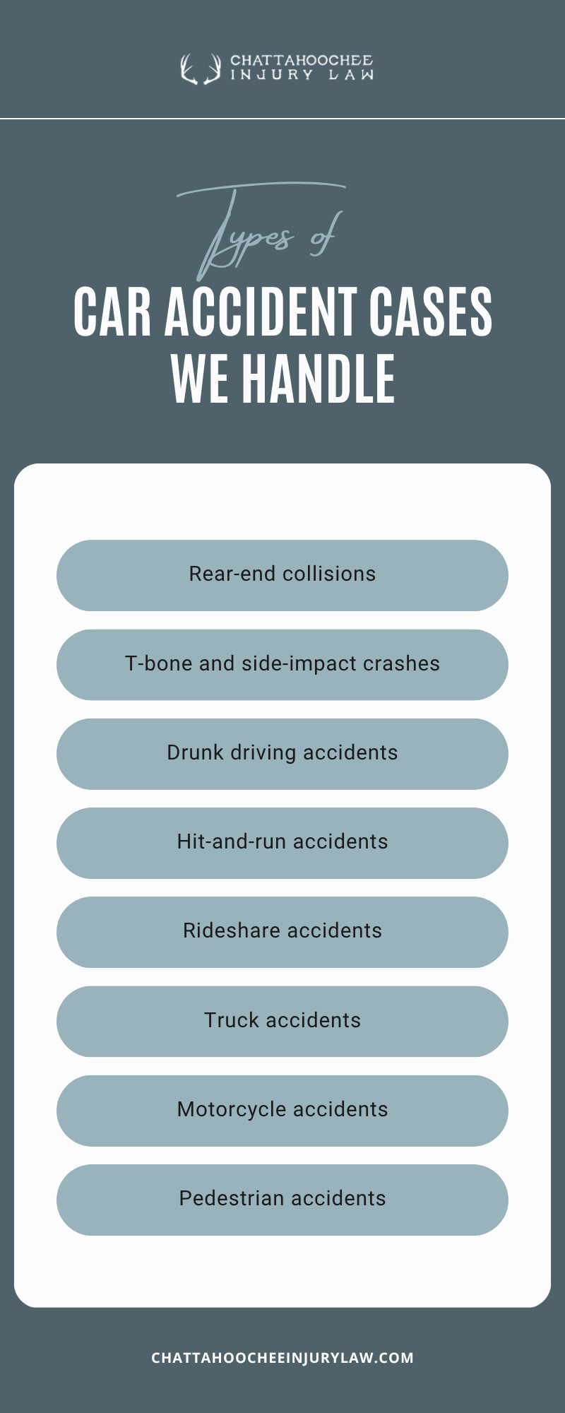 Car Accident Cases We Handle Infographic