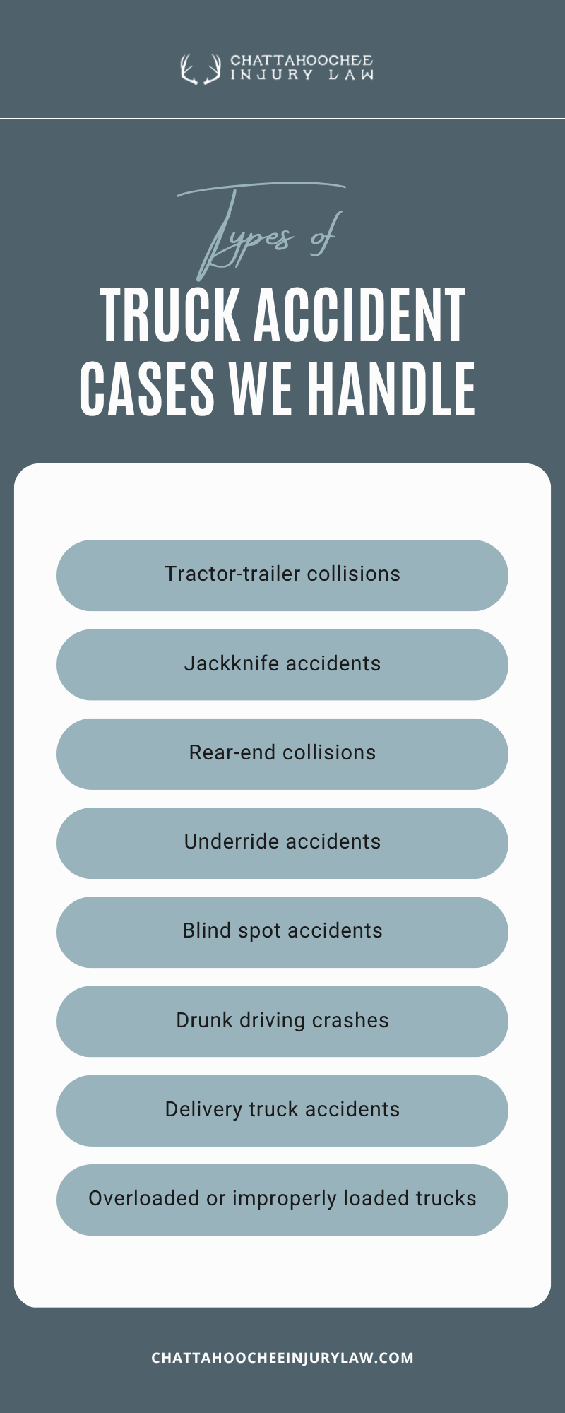 Truck Accident Cases We Handle Infographic